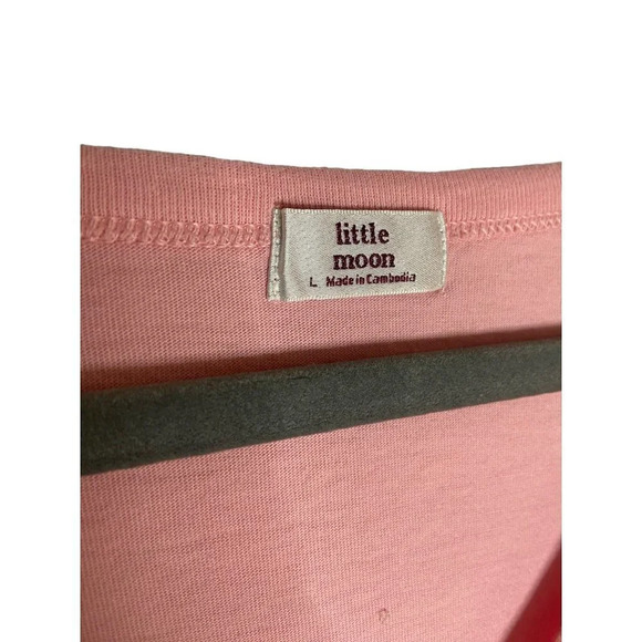 Aritzia Little Moon Levant Pink Ruched T-Shirt-sz Large - Picture 7 of 7